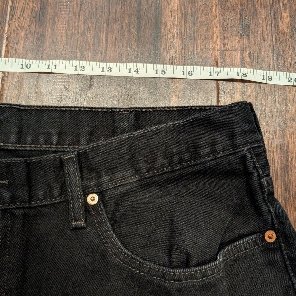 Levis 550 Jeans Mens 40x30‎ Fits 38x28 Black Denim Relaxed Tapered Leg High Rise - Picture 6 of 9